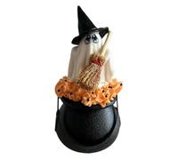 Halloween Figurines, Cute Ghost Figurines Home Decor Witch Hat Resin Cauldron Accessories Gothic Centerpiece for Home Wedding Pictures