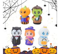 Halloween Finger Puppets - 5Pcs Soft Rubber Animal Finger Dolls | Cute Educational Hand Puppet Toys for Kids & toddler | Baby Comfort Toy, Storytelling & Early Learning Play Props