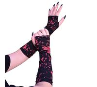 Halloween Fingerless Gloves Mittens Gothic Broken Slit Ripped Gloves Cosplay Arm Warmers Rock Arm Sleeves Punk Street Dance Gloves Steampunk Accessories for Halloween Costume Masquerade Ball Party