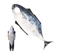 Halloween Fish Costume For Adult, 160x60cm Realistic Fish Dress Up Costume, Sea Animal Costumes, Funny Sponge Fishes Dress Up For Adult Role Play Party Halloween Events