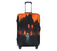 Halloween Flame Castle Ghost A Travel Luggage Covers - Elasticity Suitcase Covers Protector for Luggage 18-32 Inch