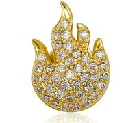 Halloween Flame Gold Teeth Grillz CZ-Studded Arrow Through Heart HipHop Tooth Jewelry Party Accessories Gift for Her