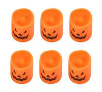 Halloween Flameless Candles - Six Skull Tea Light Set, Battery Powered Flickering Lights | Horror-Themed Gothic Decor, Haunted Home Accessory, Bedroom Fireplace Ambiance, Safe Lighting