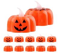Halloween Flameless Flickering Tea Lights - Eerie Flame Effect Candles, Ghost Themed Light Decoration | Realistic Ambient Glow Option, Ideal for Horror Props Scary Events or Festive Scenes