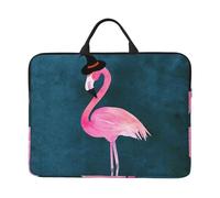Halloween Flamingo Witch Hat 14 Inch Printed Laptop Sleeve, 600d Oxford-Cloth Shockproof Laptop Case With Thickened Pearl Cotton,Waterproof Portable Laptop Handbag Cover