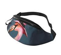 Halloween Flamingo Witch Hat Fanny Pack for Men Women, Waterproof Sports Waist Bag Fashion Belt Bag Crossbody Bags Hip Bum Bag with Adjustable Strap Large Sling Bag Purse for Travel Hiking