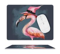 Halloween Flamingo Witch Hat Mouse Pad Mouse Mat 10 X 8 Inch