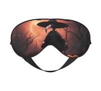 Halloween Flamingo Witch Hat Print Functionality Cozy Eye Mask Adjustable Strap Nap Night Travel Camping Yoga Relax