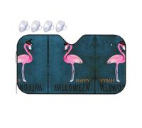 Halloween Flamingo Witch Hat Printing Upgrade Car Windshield Sun Shade Protect Car From Sun Rays Heat Damage,Vehicle Accessories