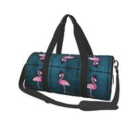 Halloween Flamingo Witch Hat Travel Duffel Bag for Women Men,Print Polyester Tote Round Luggage Bag with Shoulder Strap