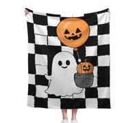 Halloween Flannel Blanket Throw, 125x150cm, Fuzzy Warm Flannel Ghosts Pumpkin Throws, For Couch Bed Gifts Home Decoration, A Thoughtful For Friends And Family