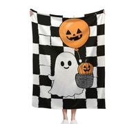 Halloween Flannel Blanket Throw, 150x200cm, Fuzzy Warm Flannel Ghosts Pumpkin Throws, For Couch Bed Gifts Home Decoration, A Thoughtful For Friends And Family
