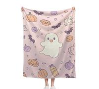 Halloween Flannel Throw Blanket, Cute Ghosts Pumpkin Bat, Soft Cozy Throw Blanket, For Couch Sofa Or Bed, A Thoughtful For Friends And Family, 150x200cm