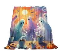 Halloween Fleece Blanket, Super Soft & Cosy Fleece, Spooky Funny Horror Ambiance Sense Decor, Plush Throws Blankets for Couch Sofa Bed