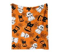 Halloween Fleece Blankets Gothic Spider Web Pumpkin Blanket Soft Flannel Horror Blanket for Couch, Bed Halloween Outdoor Decorations New Home Gifts