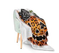 Halloween Fleece Throw Blanket Bling Jack O Lantern Halloween 50"x60"