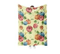 Halloween Fleece Throw Blanket, Blue Blanket Ghost Friend Blankets for Christmas Halloween Warm Plush Throw Blankets for Couch, Sofa, Bed, Pumpkin