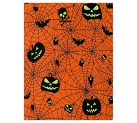 Halloween Fleece Throw Blanket, Pumpkin, Leaves Fall Plaid Blanket, Ghost Friend Blankets for Christmas, Spider Webs Candy Black Cats Print on Fleece Flannel Blankets, Funny Gifts for Friend