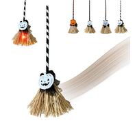 Halloween Floating Broom, Dancing Witch Broomstick with Motion Sensor Spooky Sounds, Moving Floating Broom Prop, Flying Witch Decor for Indoor/Outdoor Halloween Porch & Home Party (White)