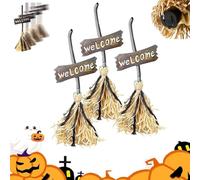 Halloween Floating Broom, Floating Broomstick, Magical Animated Brooms, Dancing Witch Brooms with Lights, Knotolace Halloween Witch Flying Broom with Spooky Laughing, Halloween Party Decoration(3PCS)