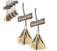 Halloween Floating Broom, Magical Animated Witch Broom,Animated Haunted Dancing Moving Broomstick,Witch Flying Brooms with Spooky Laughing for Halloween Party Decoration Gift (2 pcs)