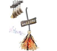Halloween Floating Broom, Sound & Touch Activated Witch Flying Brooms with Lights & Spooky Sounds, Animated Haunted Dancing Moving Broomstick for Halloween Party Decoration Gift