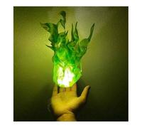 Halloween Floating Fireball, Creative Flame Prop, Illuminated Floating Fire, 2025 New Artificial Fake Fire Props No Flame for Halloween Party Cool Role Playing Decorations (Spectrum Green)