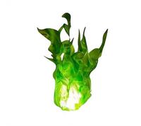 Halloween Floating Fireball Party Prop - Realistic LED Flame Effect - Battery-Powered Glowing Fireball for Haunted House, Cosplay & Home Decor (PVC, 3 Button Battery) (Spectrum Green)