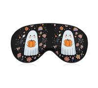 Halloween Floral Ghosts Sleep Eye Mask Night Shade Cover Soft Adjustable for Travel Naps