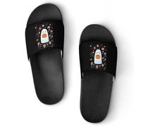 Halloween Floral Ghosts Unisex Shower Slippers Non Slip Slides Bathroom Beach Pool Sandals