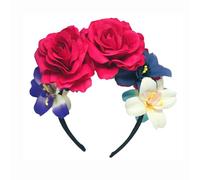 Halloween Flower Crown Headband Simulation Rose Hairband Mexican Floral Headpiece Double sided flowers Hair Accessories Hair Garland for Wedding Birthday Halloween Party Costume Headwear