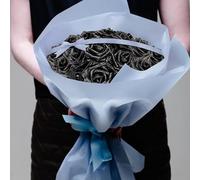 Halloween Flowers Flower Head Eternal Bouquet 30pc Gold Powder Rose Decorative Arrangement for Home and Event Decoration 30PCS (Black, 7x7)