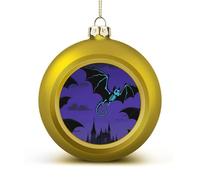 Halloween Flying Bat Christmas Ball Ornaments - Shatterproof Plastic Vintage Rustic Xmas Tree Decorations Pendant for Family Holiday Wedding Party Xmas Hanging Decoration