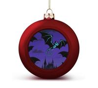 Halloween Flying Bat Christmas Ball Ornaments - Shatterproof Plastic Vintage Rustic Xmas Tree Decorations Pendant for Family Holiday Wedding Party Xmas Hanging Decoration
