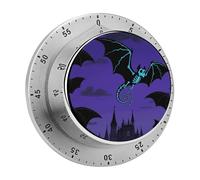 Halloween Flying Bat Kitchen Timer 60 Minute Visual Wind Up Timers Indoor Mechanical Timers with Magnetic Base Stainless Steel Timer for Home Cooking Time Management Tool