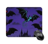 Halloween Flying Bat Mouse Pad Square Laptop Mouse Mat Cute Computer Mousepad Keyboard Pad Non-Slip Desk Pads for Gaming Office Work Home 20 * 25cm
