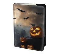 Halloween Flying Bats 3 Print Stylish Men Women 5.5 Inch Passport Travel Document Wallet For Secure Storag, Black, One Size