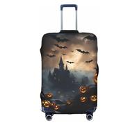 Halloween Flying Bats 3 print Washable Travel Luggage Cover Abstract Colorful Print Luggage Suitcase Protector, White, Small, White, Small