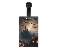 Halloween Flying Bats 3 Print Waterproof Luggage Tags for Air Travel Daily Use Vacation Suitcases Labels Set