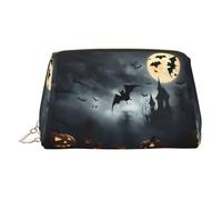 Halloween Flying Bats 4 Toiletry Cosmetics Bag, Portable Travel Cosmetic Makeup Bag,PVC Leather,with Compartments