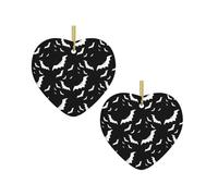 Halloween Flying Bats Christmas Tree Ceramic Hanging Bauble Personalised Xmas Baubles Cute Christmas Ornaments Gifts For Kids Family Friends