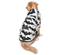Halloween Flying Bats Dog Hoodie for Medium Large Dogs, Warm Soft Pet Sweatshirt, Easy to Wear Jumper Clothes