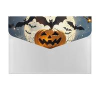 Halloween Flying Bats File Folder, Plastic Accordion File Folders with 6 Pockets, Expanding File Organizer with Snap Closure, Portable Document Paper Organizer, Office Supplies Filing Folders