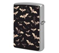 Halloween Flying Bats Lighter Case Metal Protective Cover with Double-Sided Art Design, Cool Lighters Pouch Shockproof Lighter Cover for Men Women Gifts, Lighters Not Included