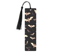 Halloween Flying Bats Metal Bookmarks with Tassel,Cool Book Markers for Reading Women, Men,Aluminum Hanging Ornament Fancy Handmade Craft Reading Accessories Gift for Book Lovers M