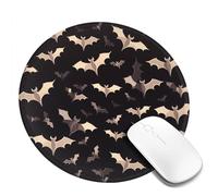 Halloween Flying Bats Mouse Pad Waterproof Gaming Mousepad with Non-Slip Rubber Base Round Computer Mouse Mat for Office Latop Mousepads Washable Cloth Desk Pad 8 x 8 in
