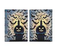 Halloween Flying Bats Passport Holder Personalized Passport Wallet for Women Men Travel Document Organizer Holder