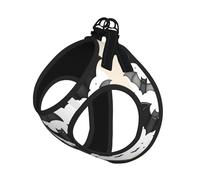 Halloween Flying Bats Print Adjustable Reflective Harness Leash Set For Cats, Dogs And Small Pets, Soft Breathable Mesh Walking Vest With Escape-Proof Lead