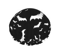 Halloween Flying Bats print Bath cap Large bath cap Fit for all lengths of hair Protects hair bath cap Reusable
