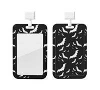 Halloween Flying Bats Print Card ID Badge Holder with Breakaway Lanyard,for Doctor Teacher Nurse Staff Office